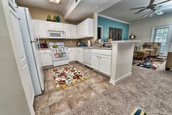 Fully equipped kitchens with built in microwave